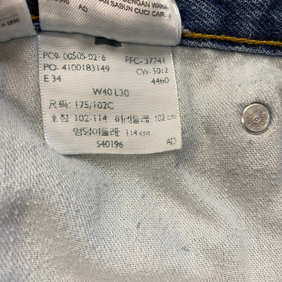 Levis 505 Regular Fit Mens 40x30 Straight Leg Jeans Blue Medium Wash 505 0216 - Picture 15 of 16